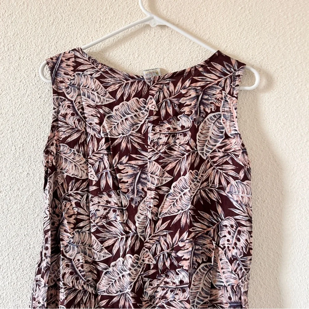 Coconut Hawaiian Beach Palm Leaf Dress Small Sleeveless Vacation Cruise Pullover